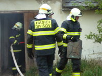 Požár komína domu v Měchnově