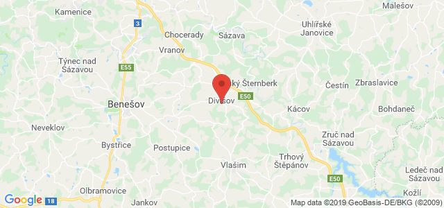 Google map: Vlašimská 269, Divišov